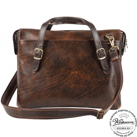 Кожаная деловая сумка "Франклин" (коричневый эксклюзив)